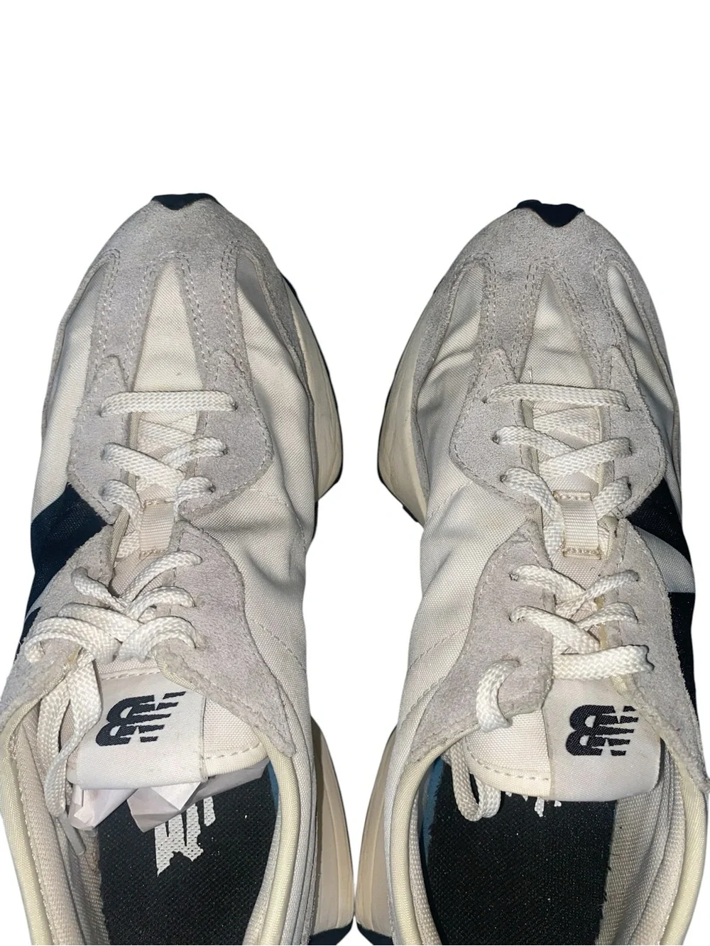 New Balance 327 Sea Salt Gray Black Size 8.5 Sneakers Lace Up Sporty WS327FE